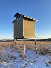 A completed box blind ready for hunting season.