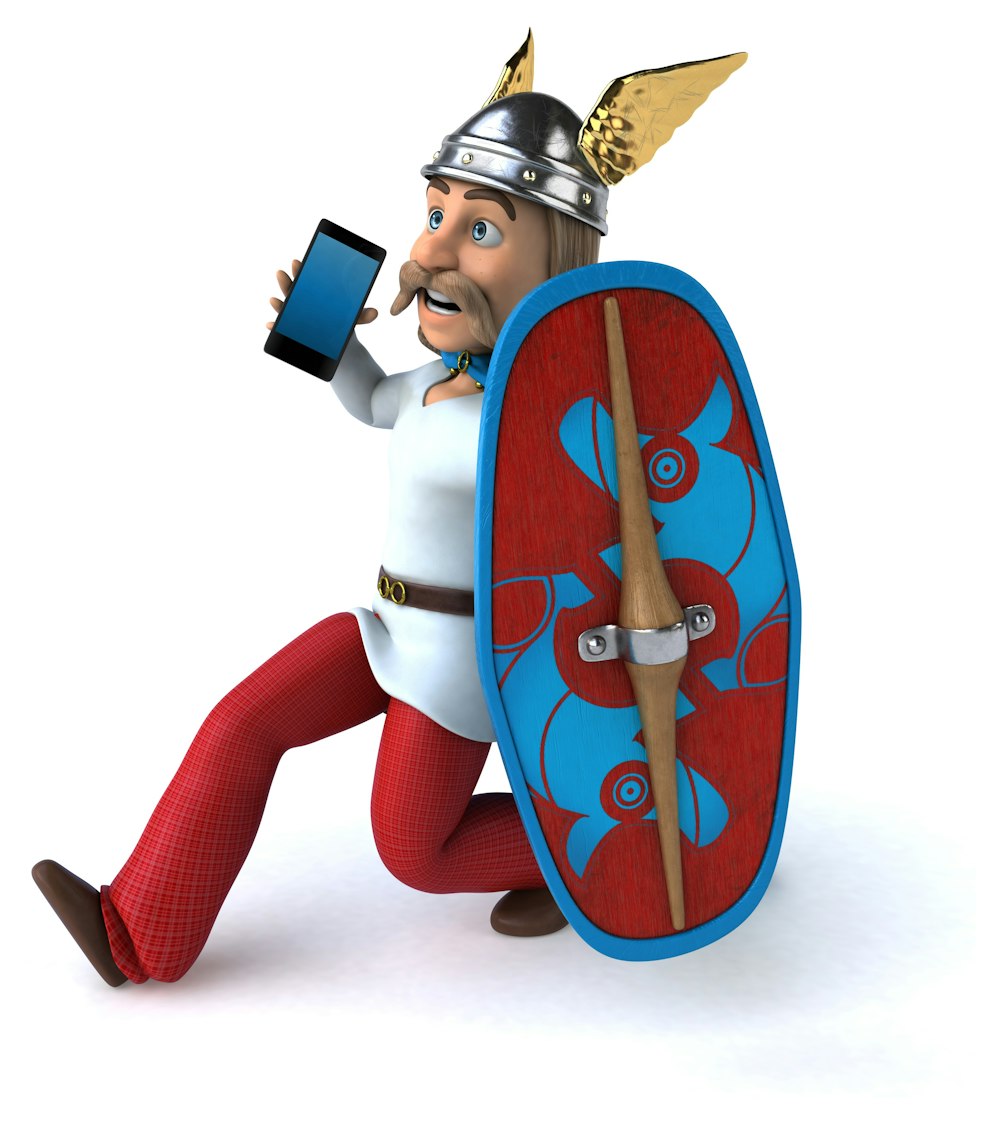 a 3d image of a man dressed as a roman soldier