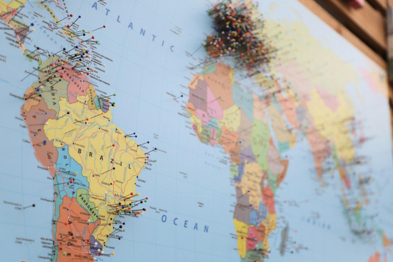 World map highlighting Middle East and Africa