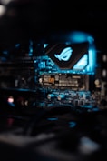 a close up of a computer motherboard