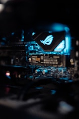 a close up of a computer motherboard