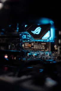 a close up of a computer motherboard