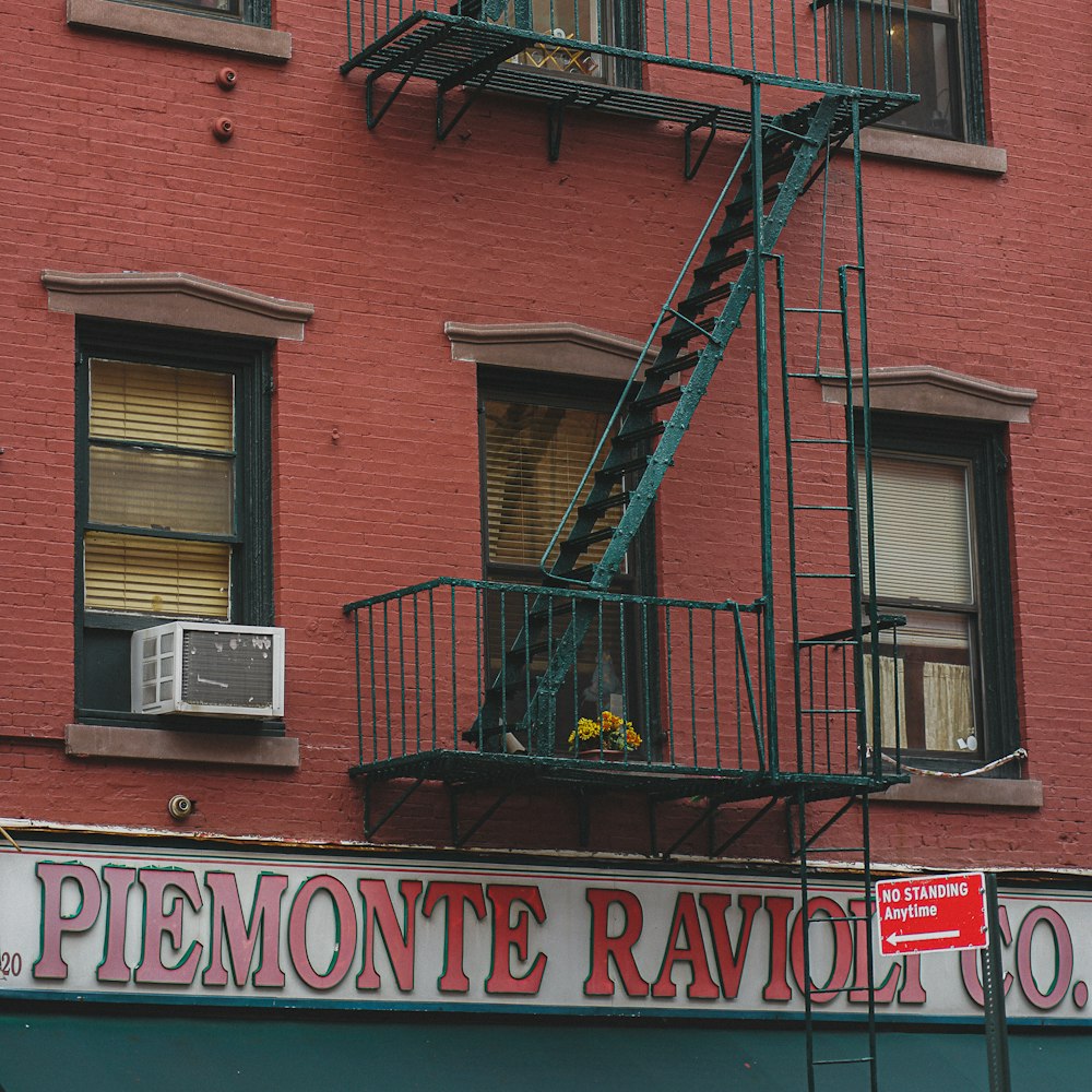 a fire escape on the side of a building