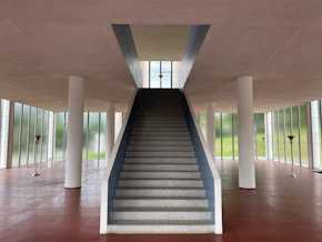 a staircase leading to a second floor of a building