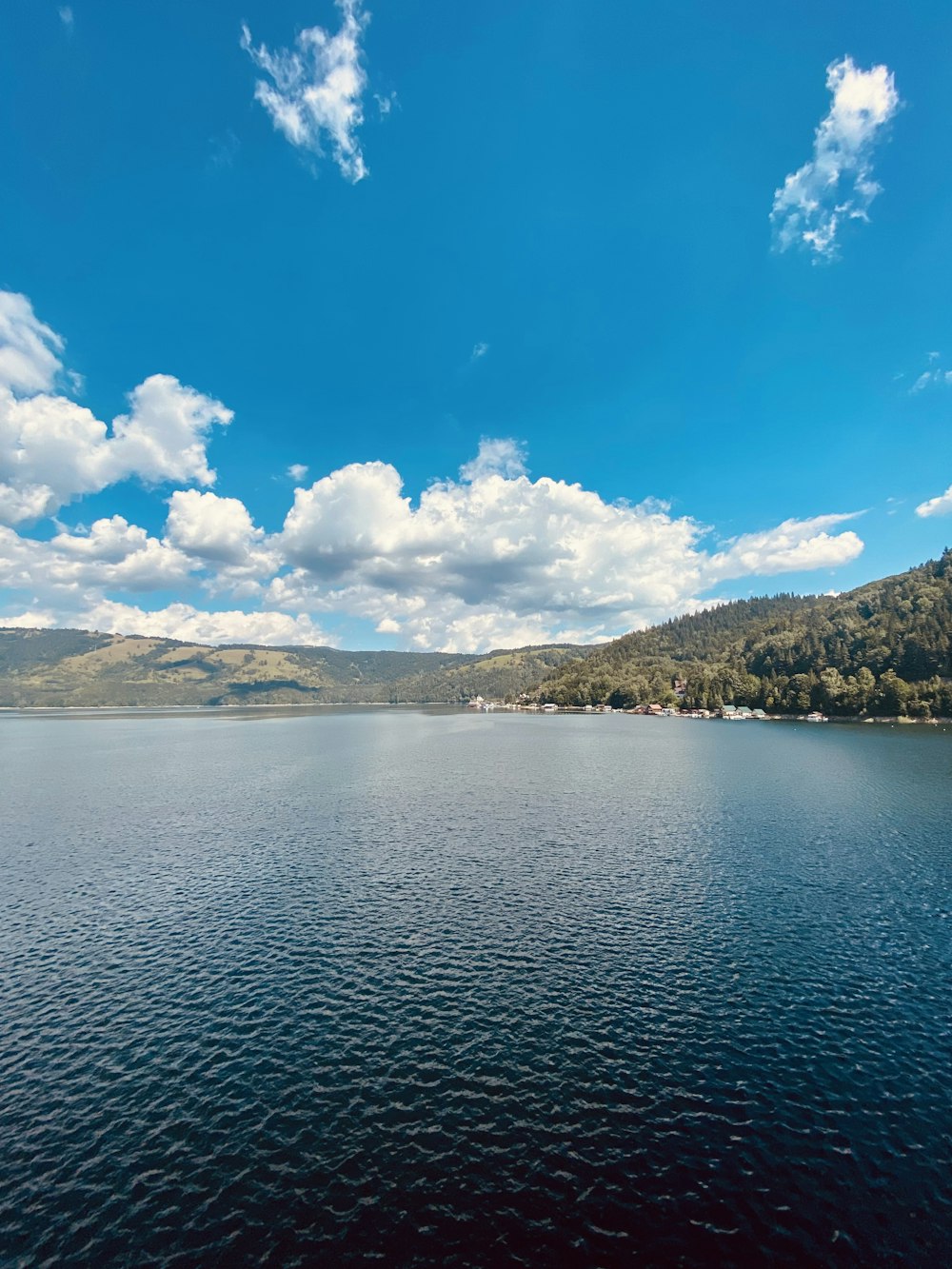 a large body of water surrounded by mountains