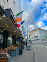 A vibrant café scene in Dublin, representing local businesses we support.