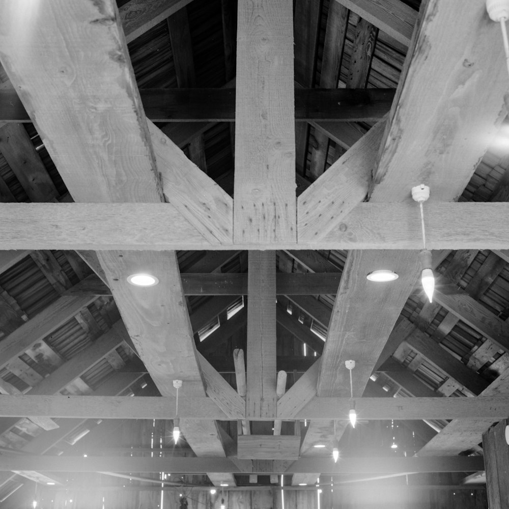 a black and white photo of the inside of a building