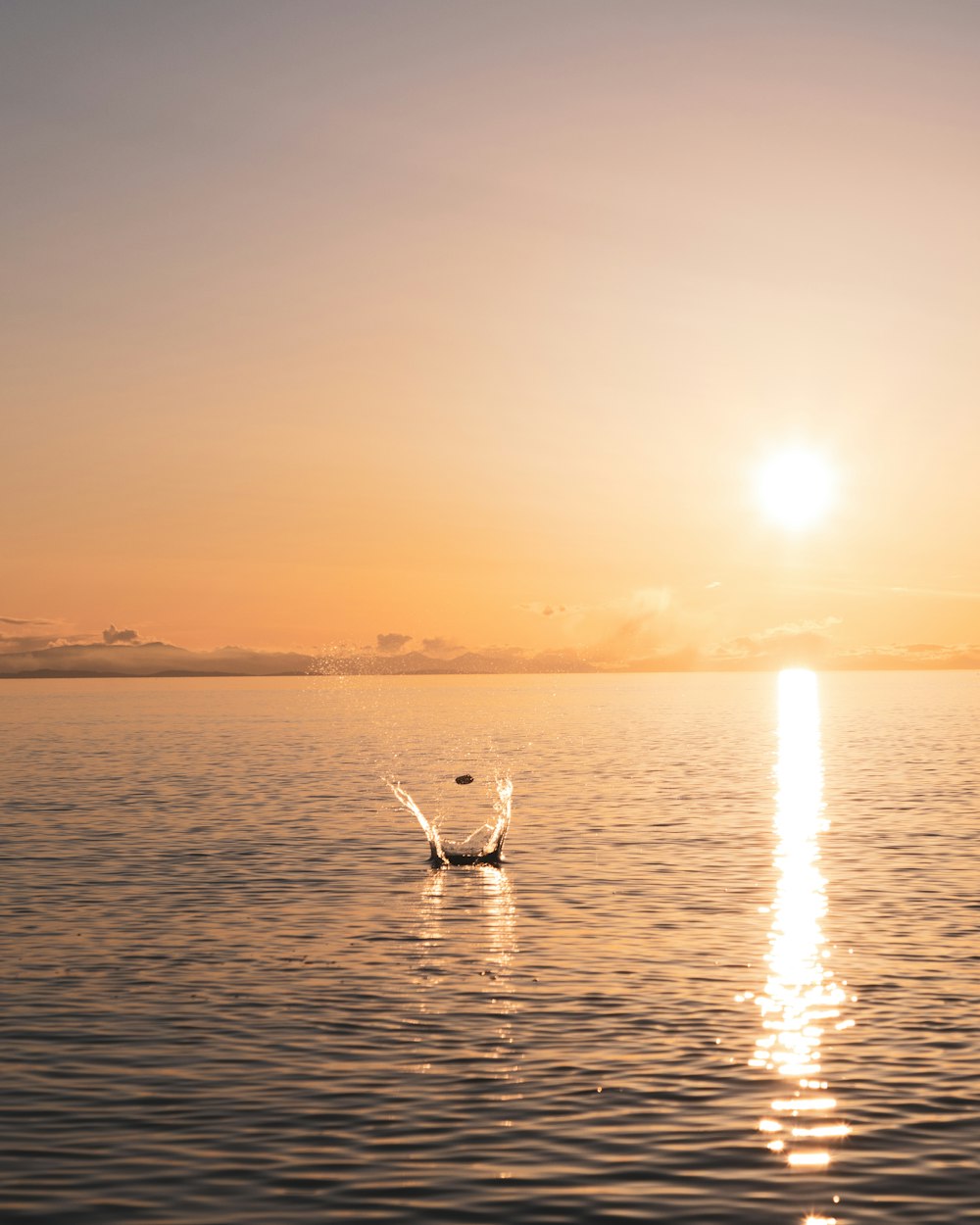 a boat floating on top of a large body of water