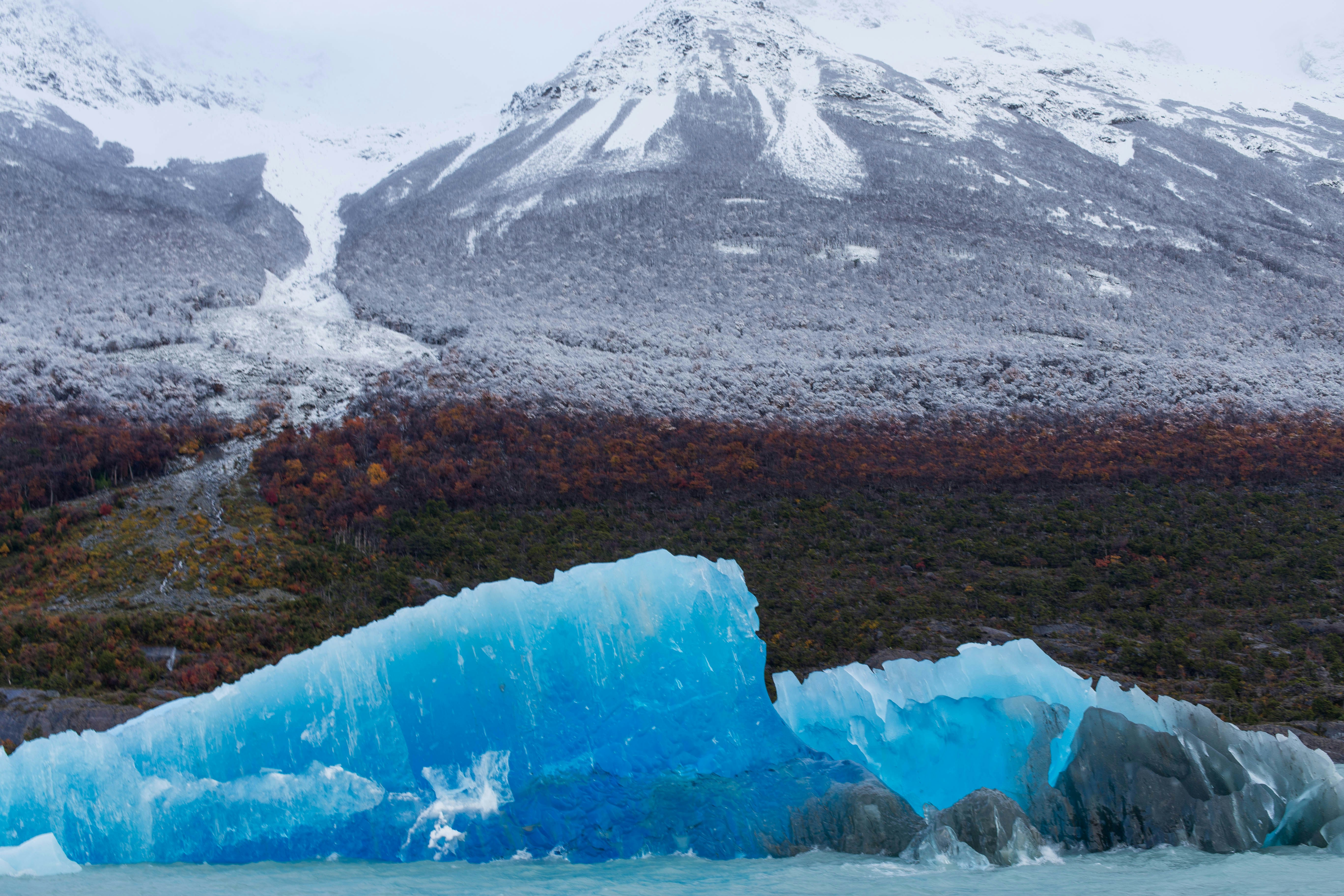 Iceberg azul flotando en el Lago Argentino cerca de El Calafate