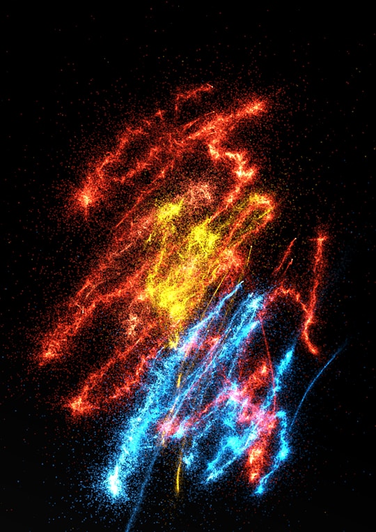 A vibrant visualization of quark interactions within baryons, highlighting chiral symmetry breaking.