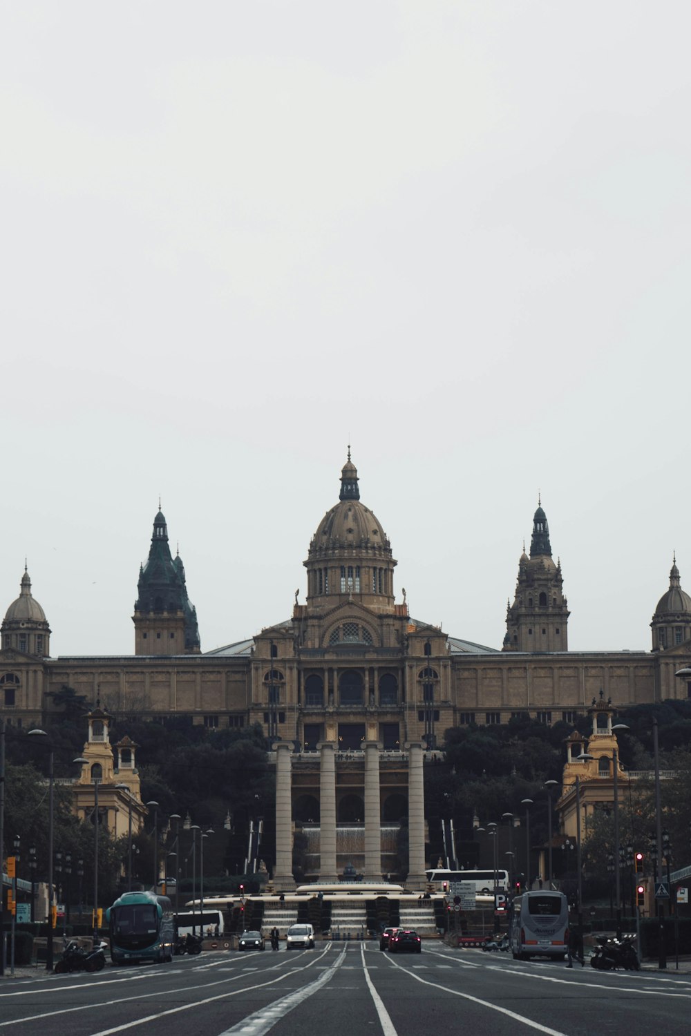 a large building with towers