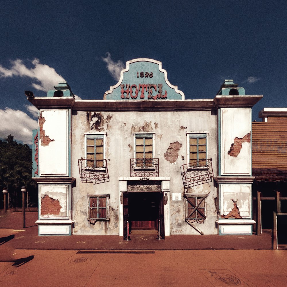 a building with a sign on it