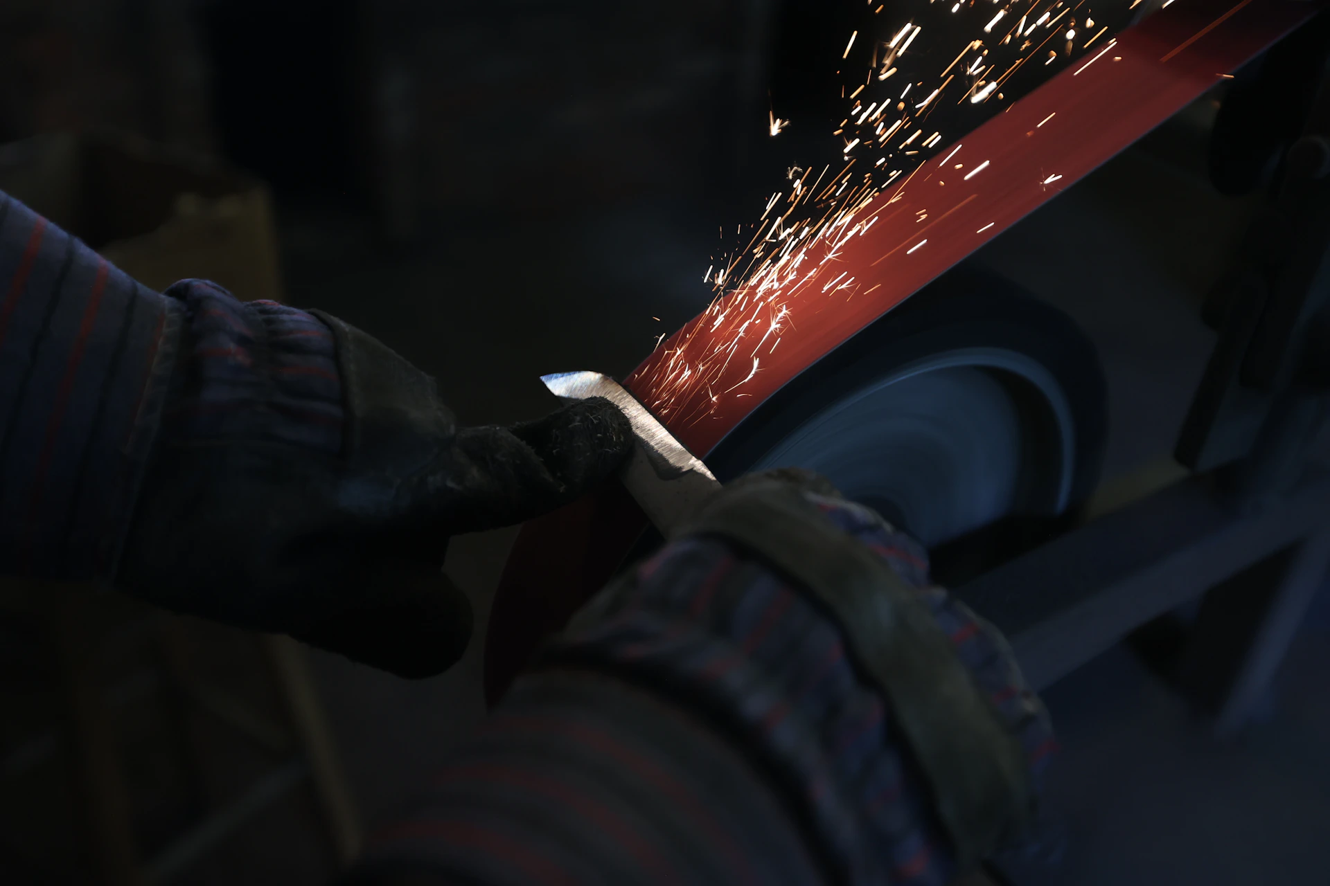 a person working on a machine