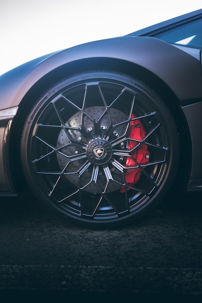 a close up of a car tire