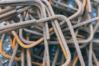 a close up of a metal fence