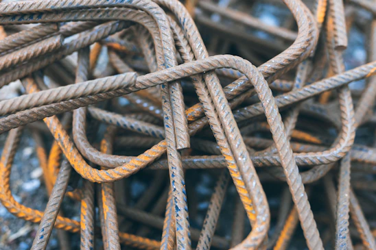 a close up of a metal fence