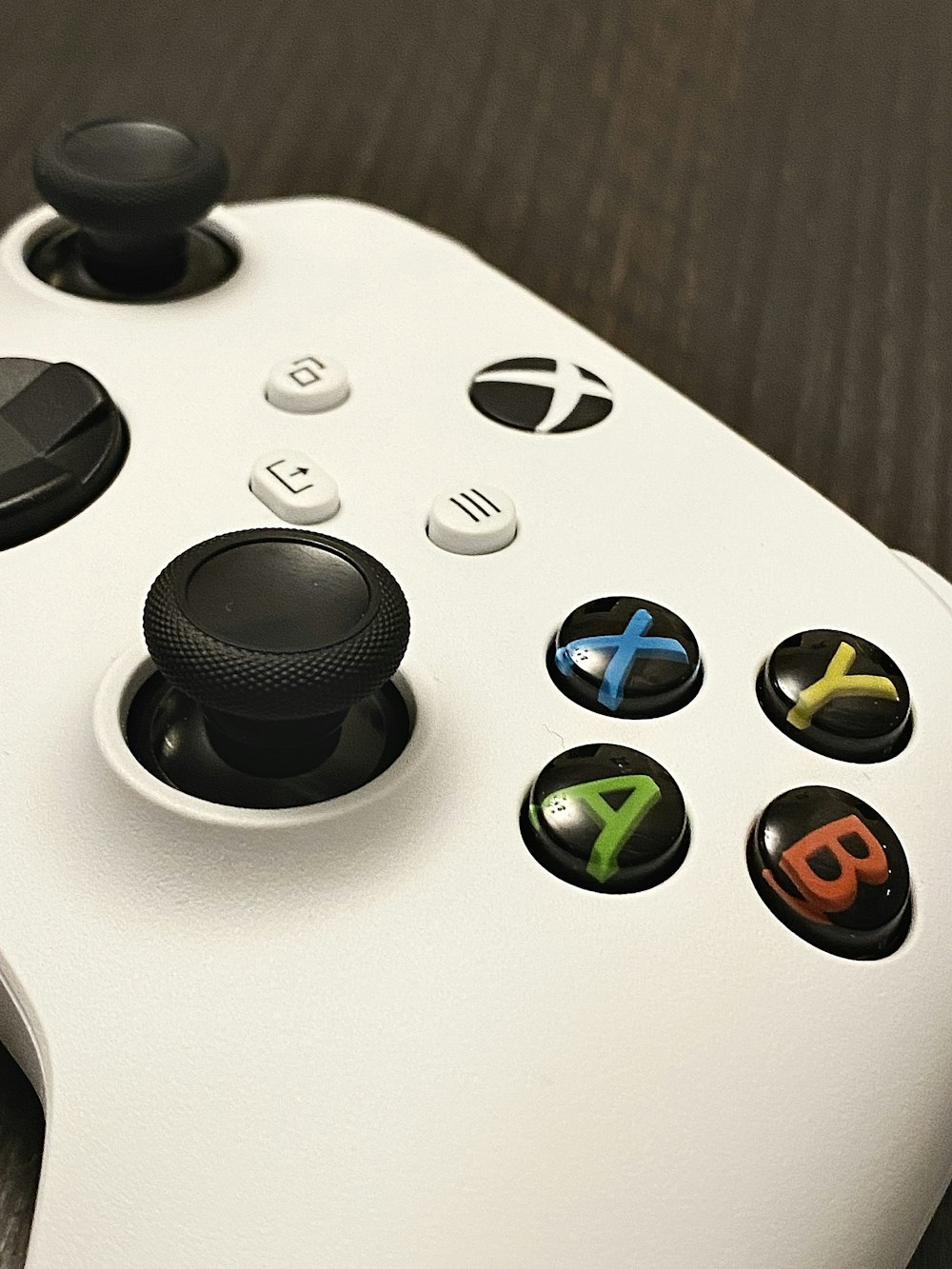 a close up of a game controller