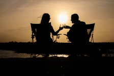 Couple experiencing strong romantic chemistry while reflecting on relationship compatibility