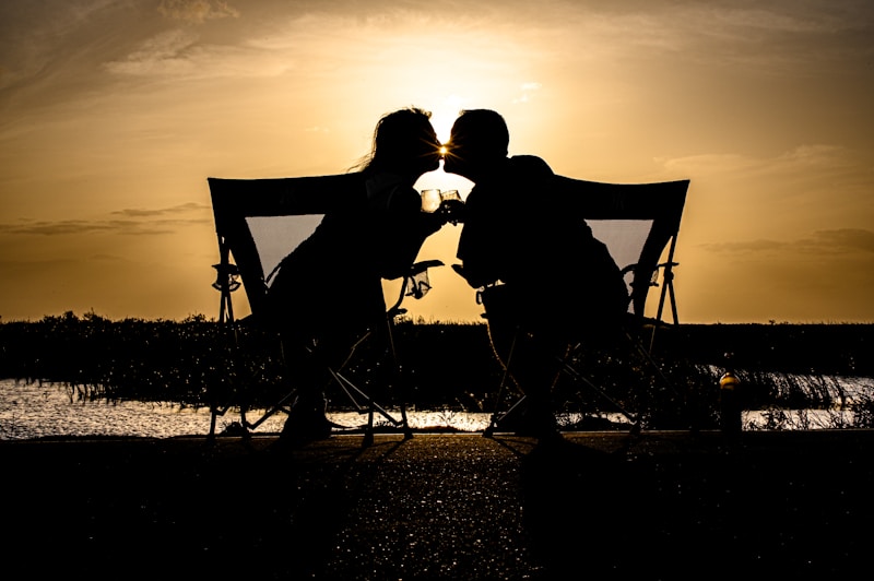 Couple enjoying sunset canopy