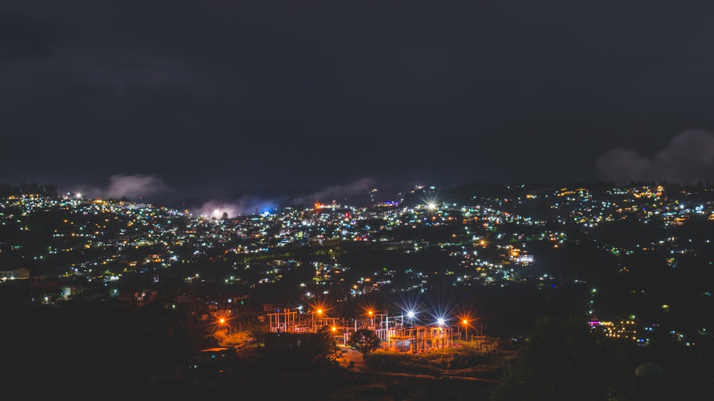 a city at night