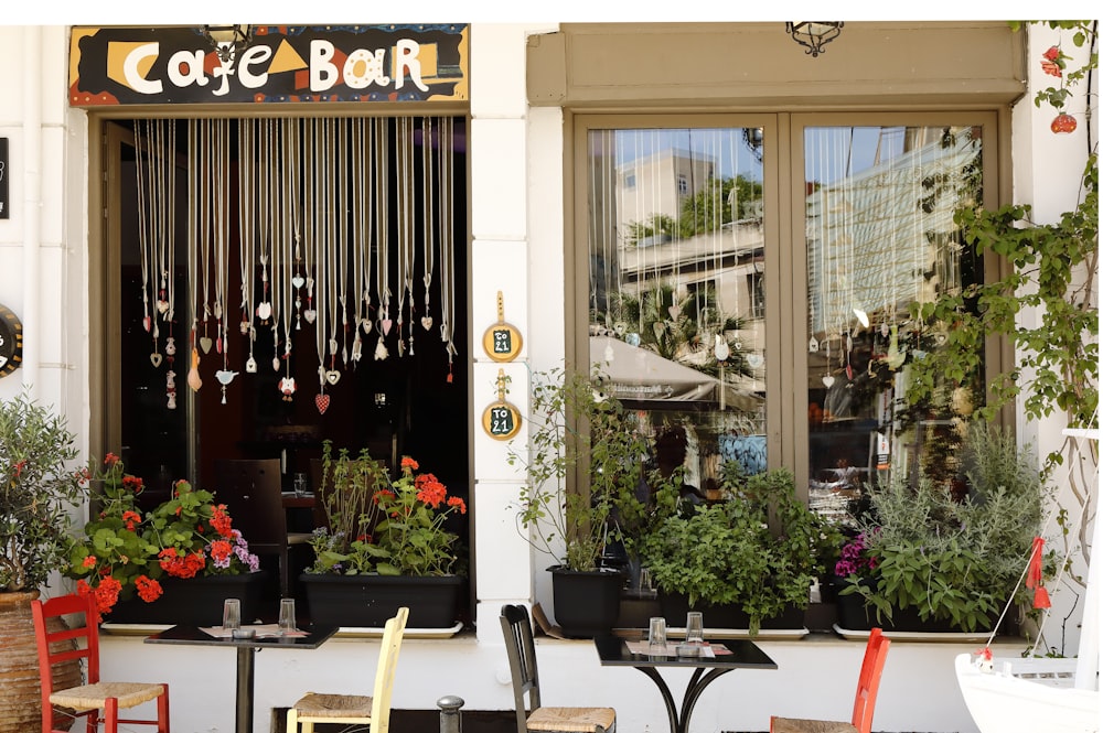 a restaurant with a table and chairs