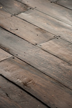 a close up of a wood deck