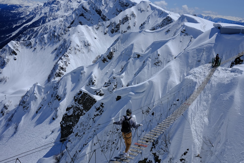 a person skiing down a mountain