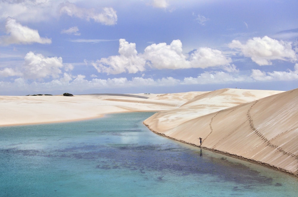 a large sandy beach