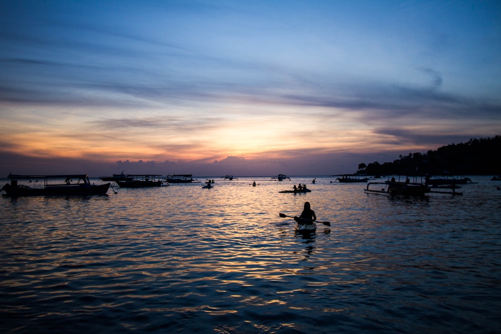 a person rowing a boat