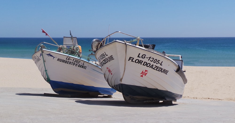 two boats on a beach