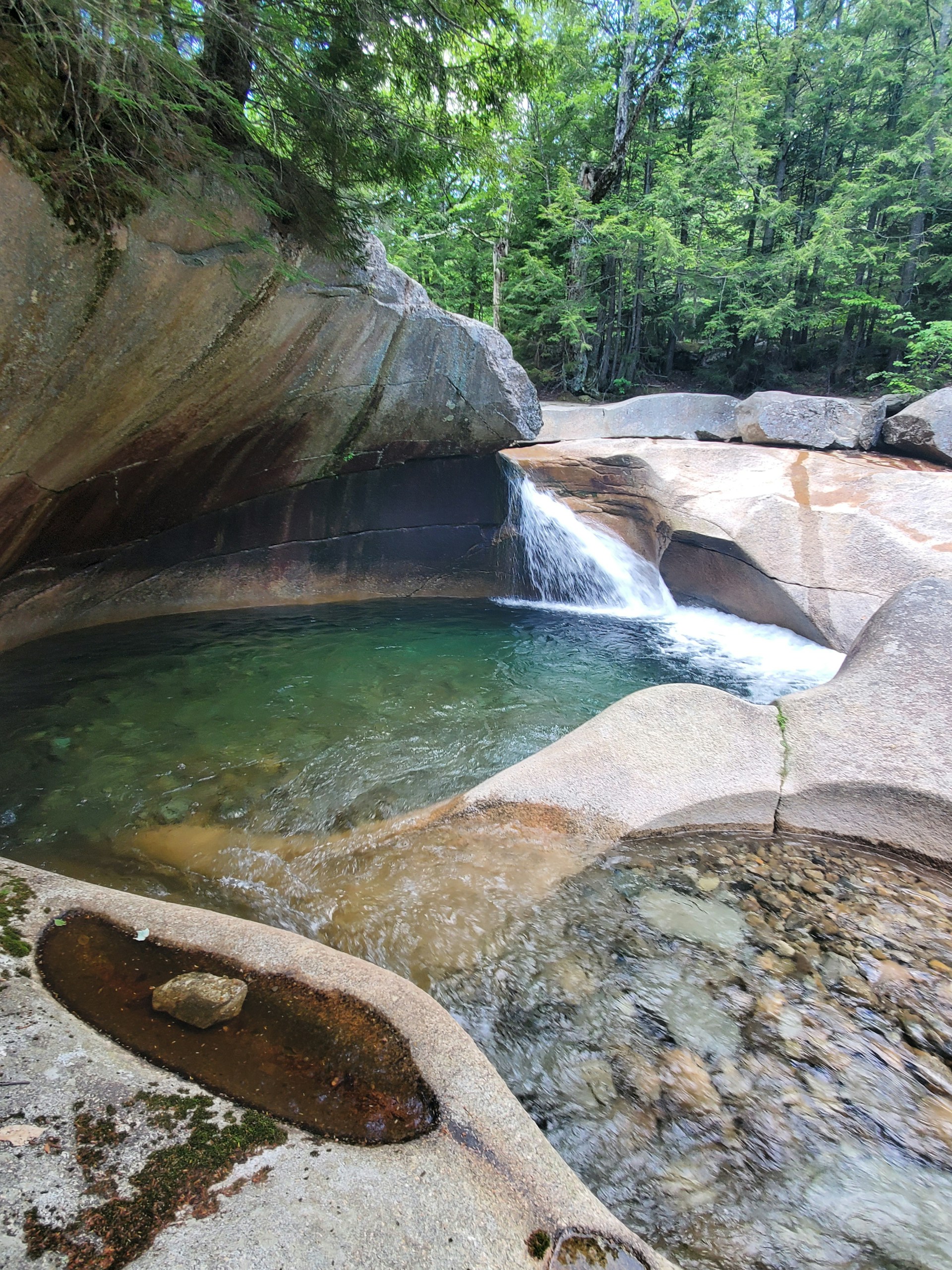 a waterfall in a forest
