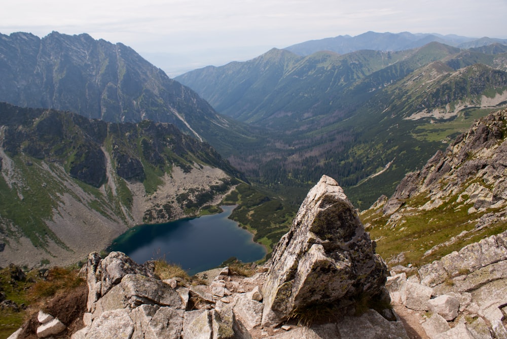 a lake in a valley