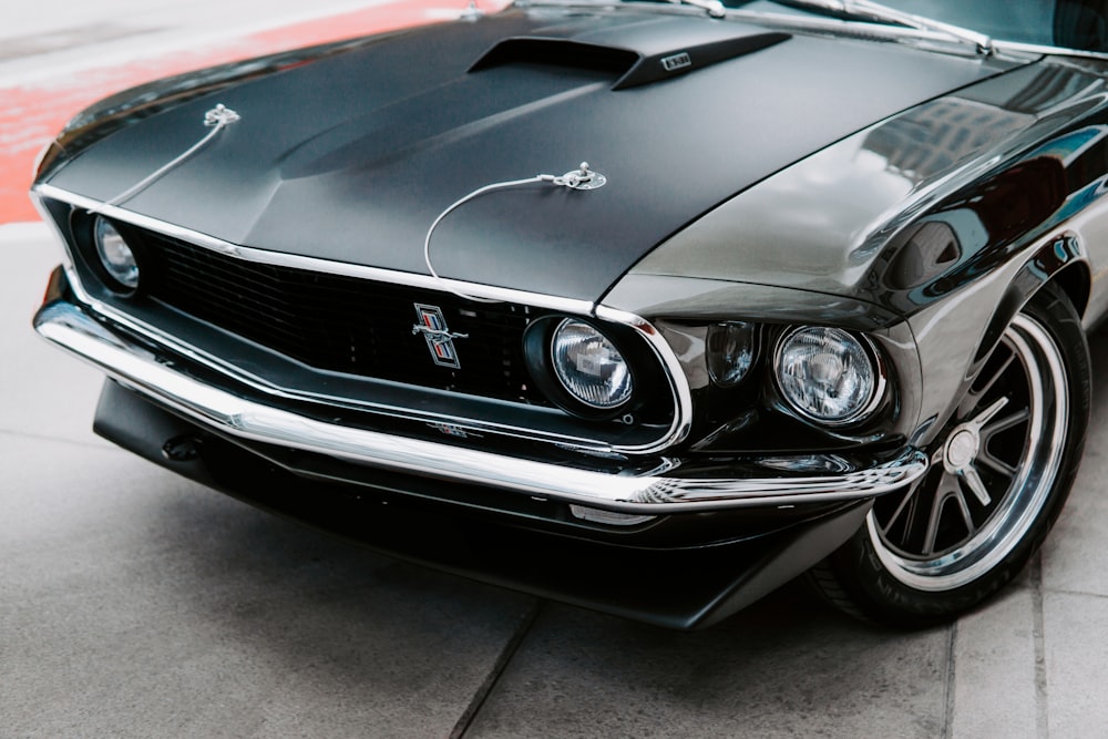 a shiny black car