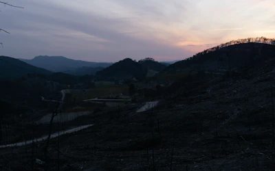 A serene landscape of rolling hills and ancient ruins bathed in twilight within Dark Saga.