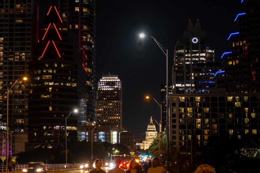 a city at night