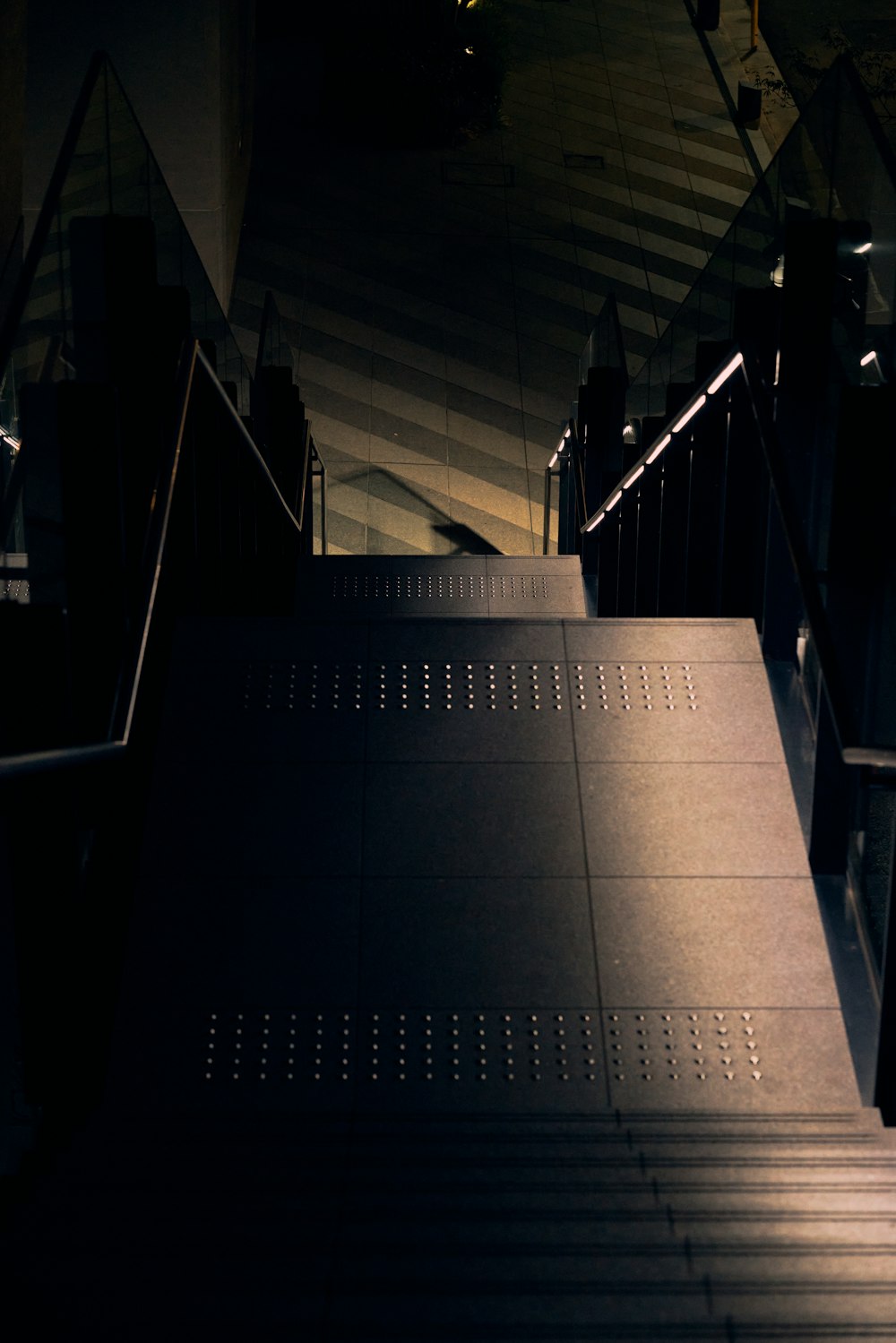 a staircase in a building