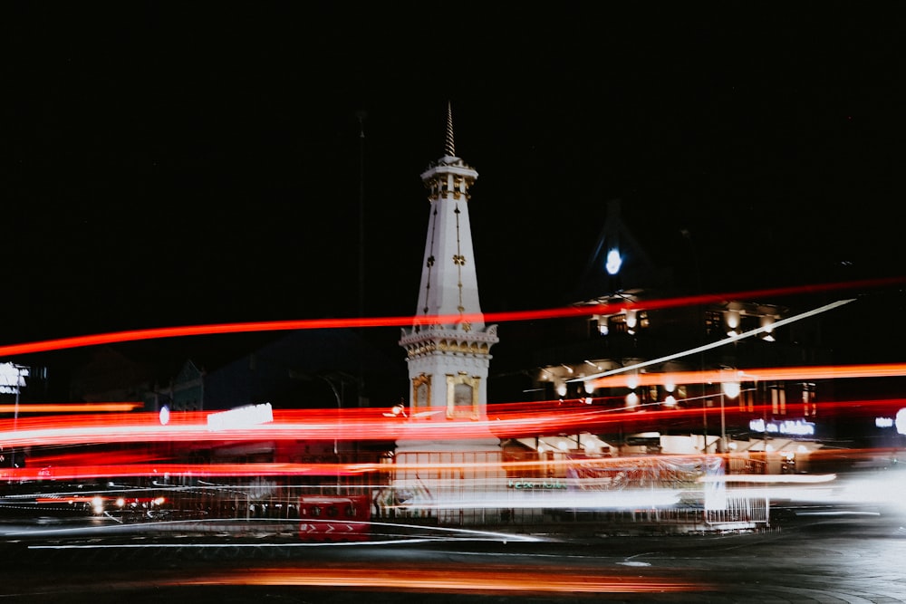 a bridge with lights at night