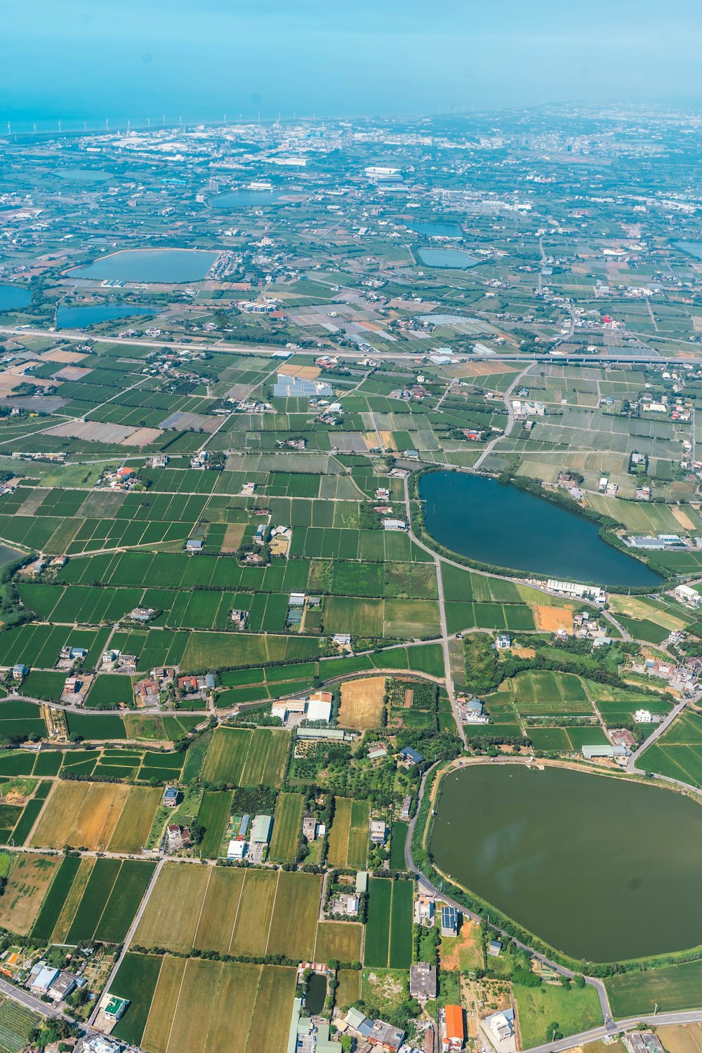 an aerial view of a city