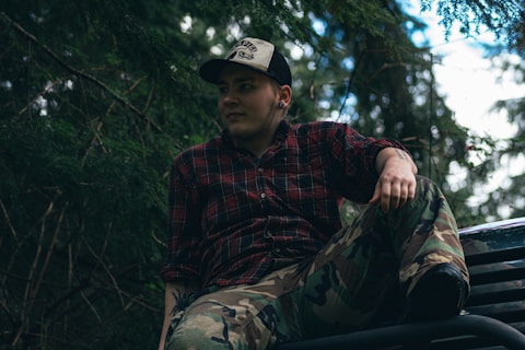 a man sitting on a bench