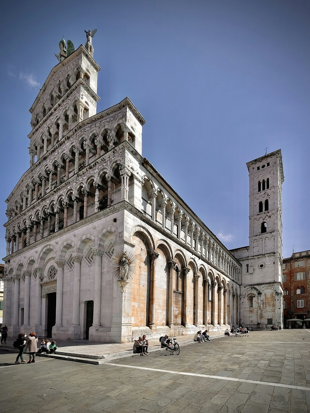 a large stone building with a tower