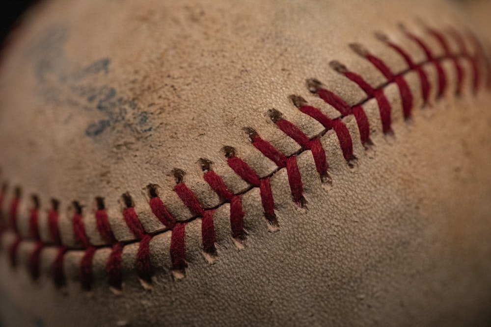 a close up of a baseball game