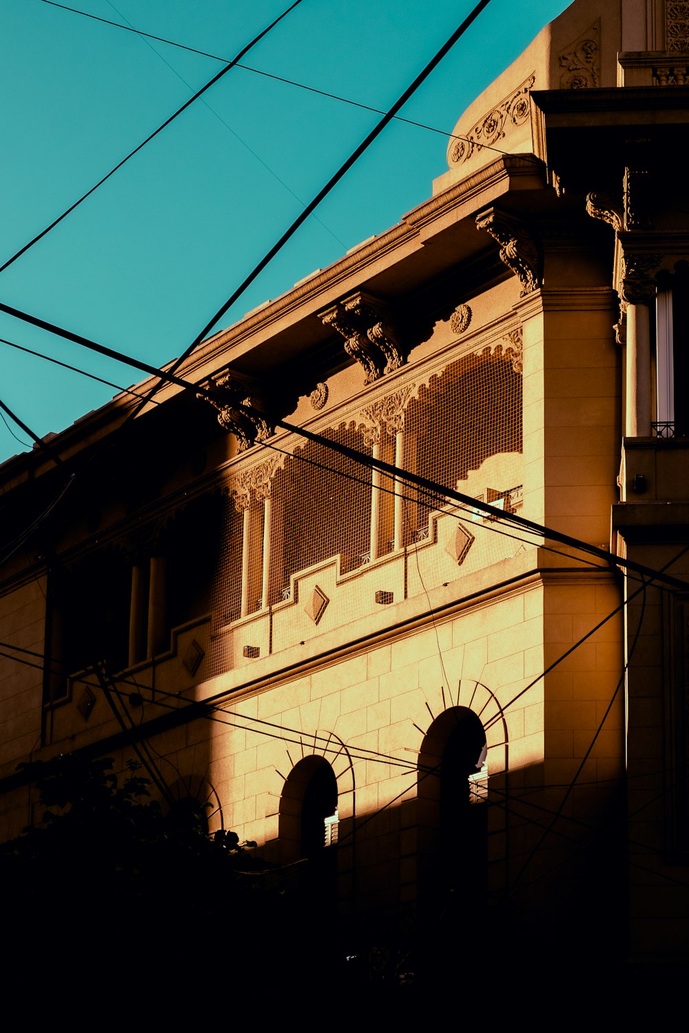 a building with a large balcony