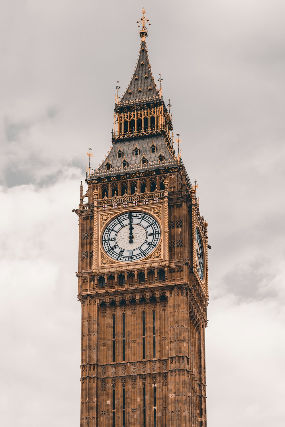 a large clock on Big Ben