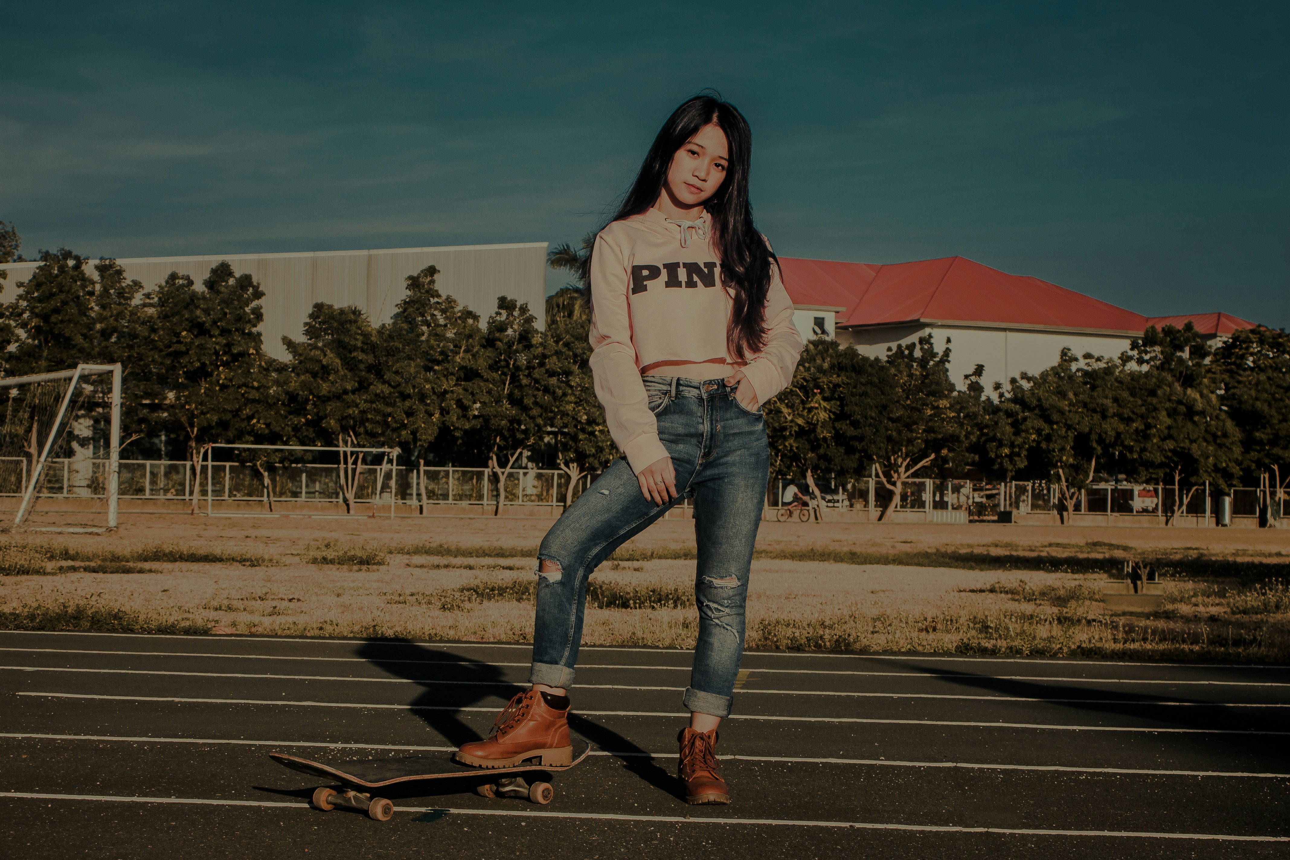 a person riding a skateboard