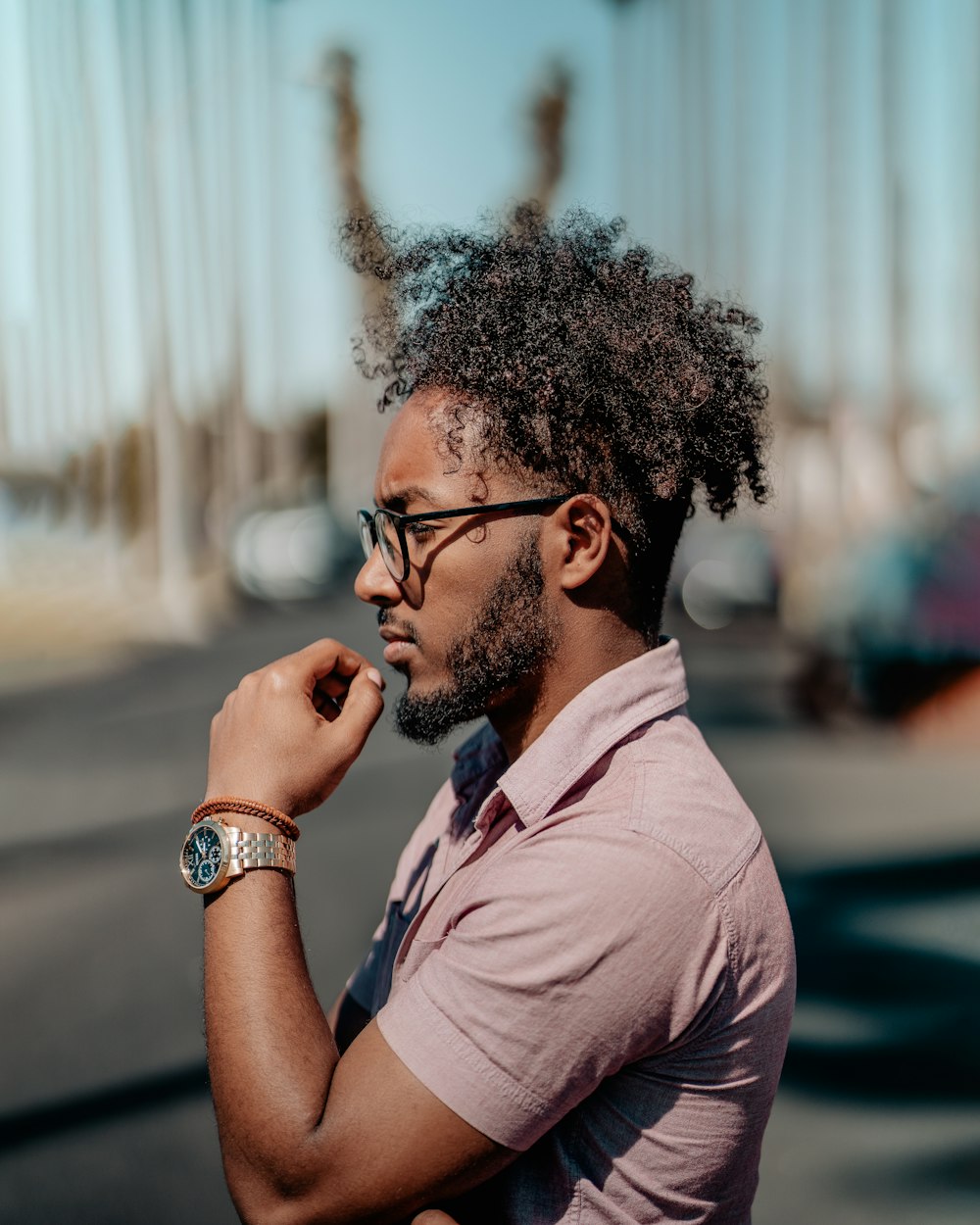 a man with curly hair