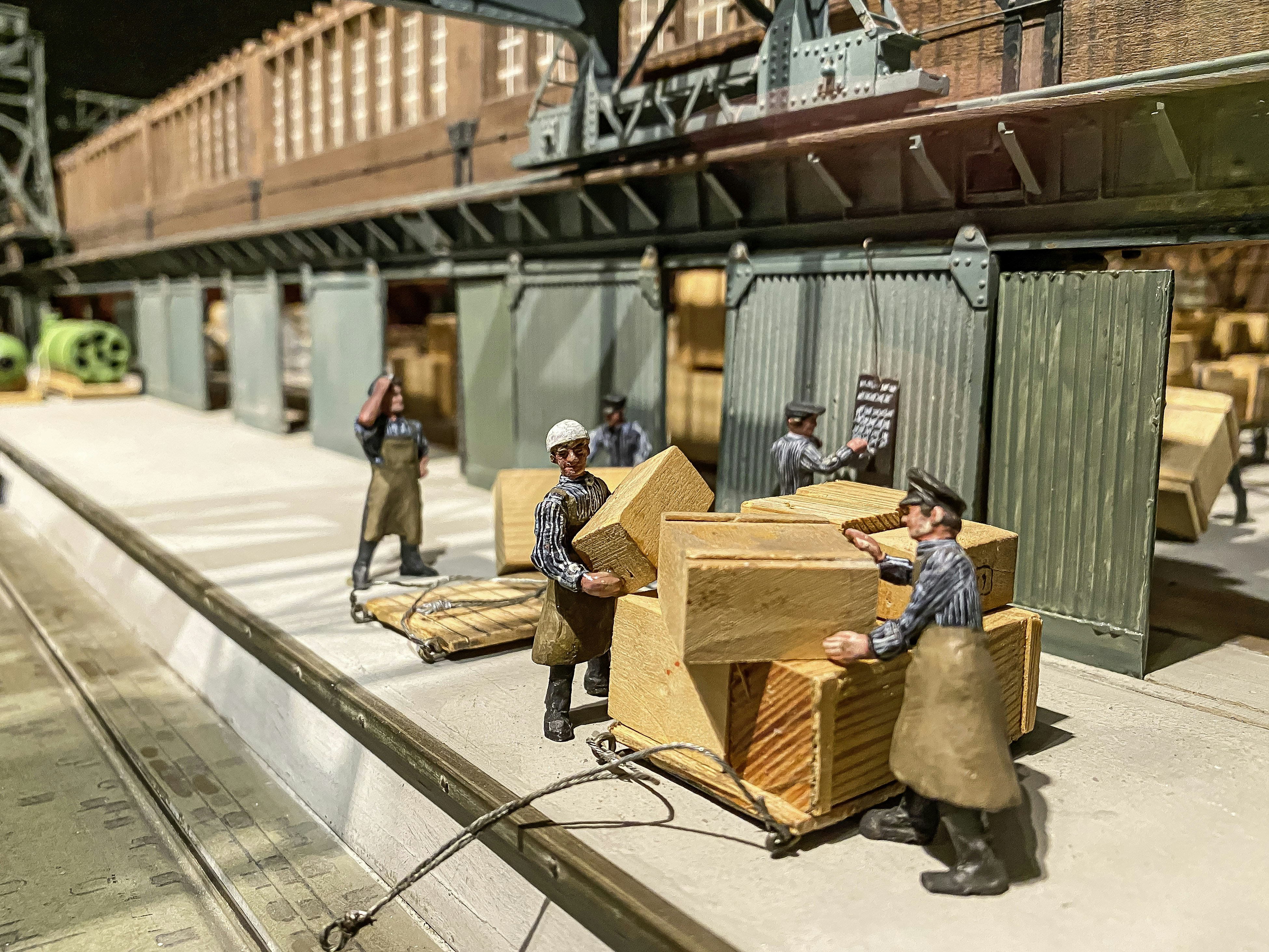 a group of people playing instruments on a train track