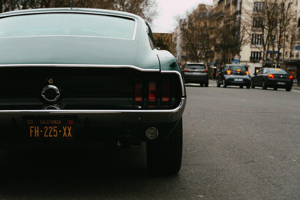 a black car on a street