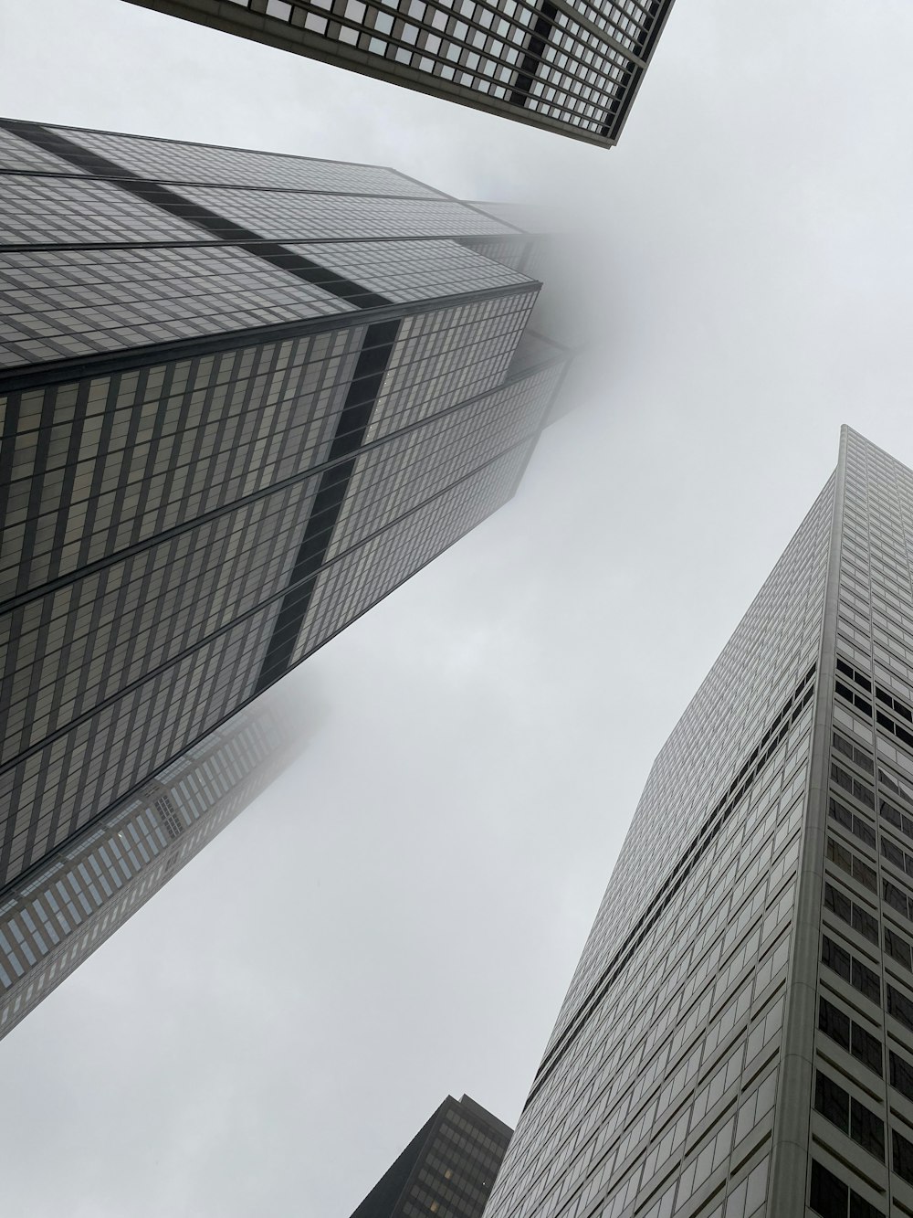 a low angle view of tall buildings
