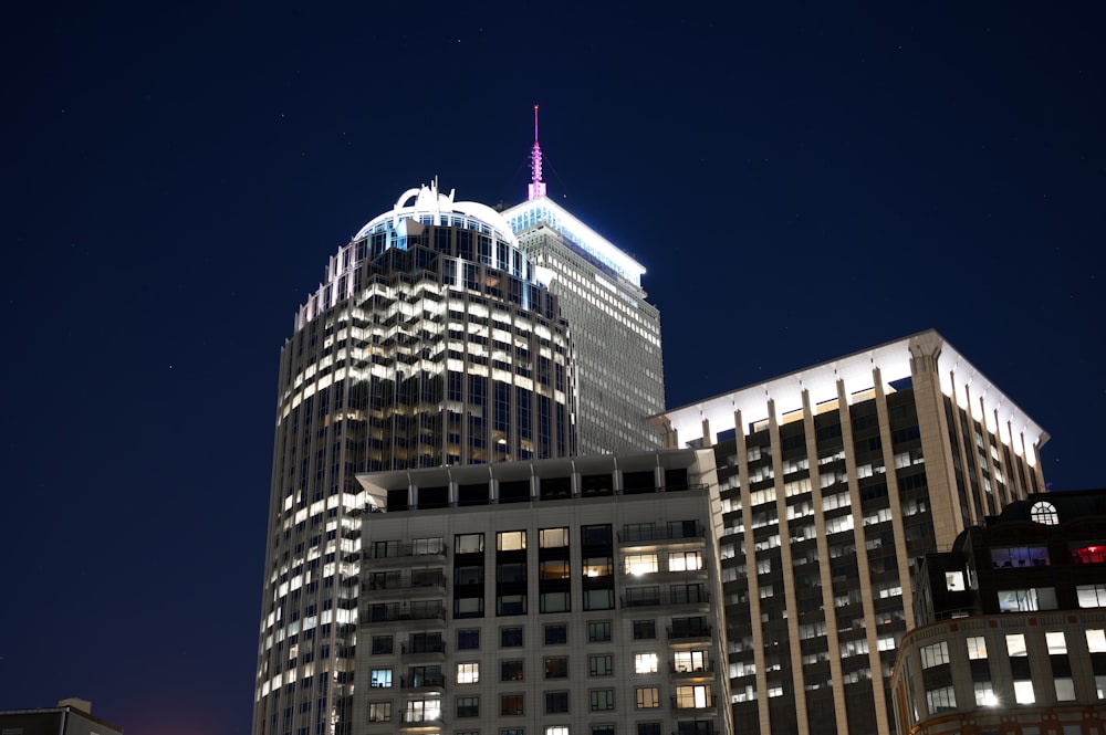 a tall building with a round top