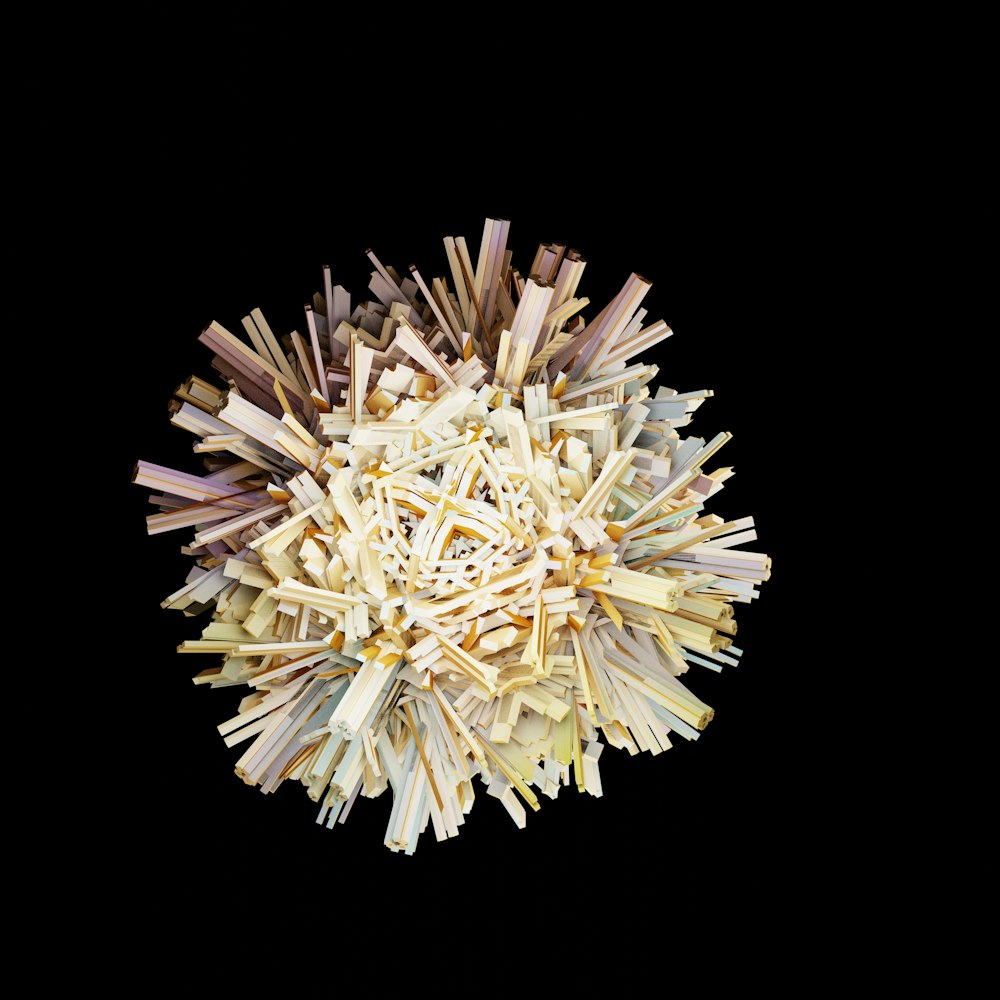 a white flower with a black background